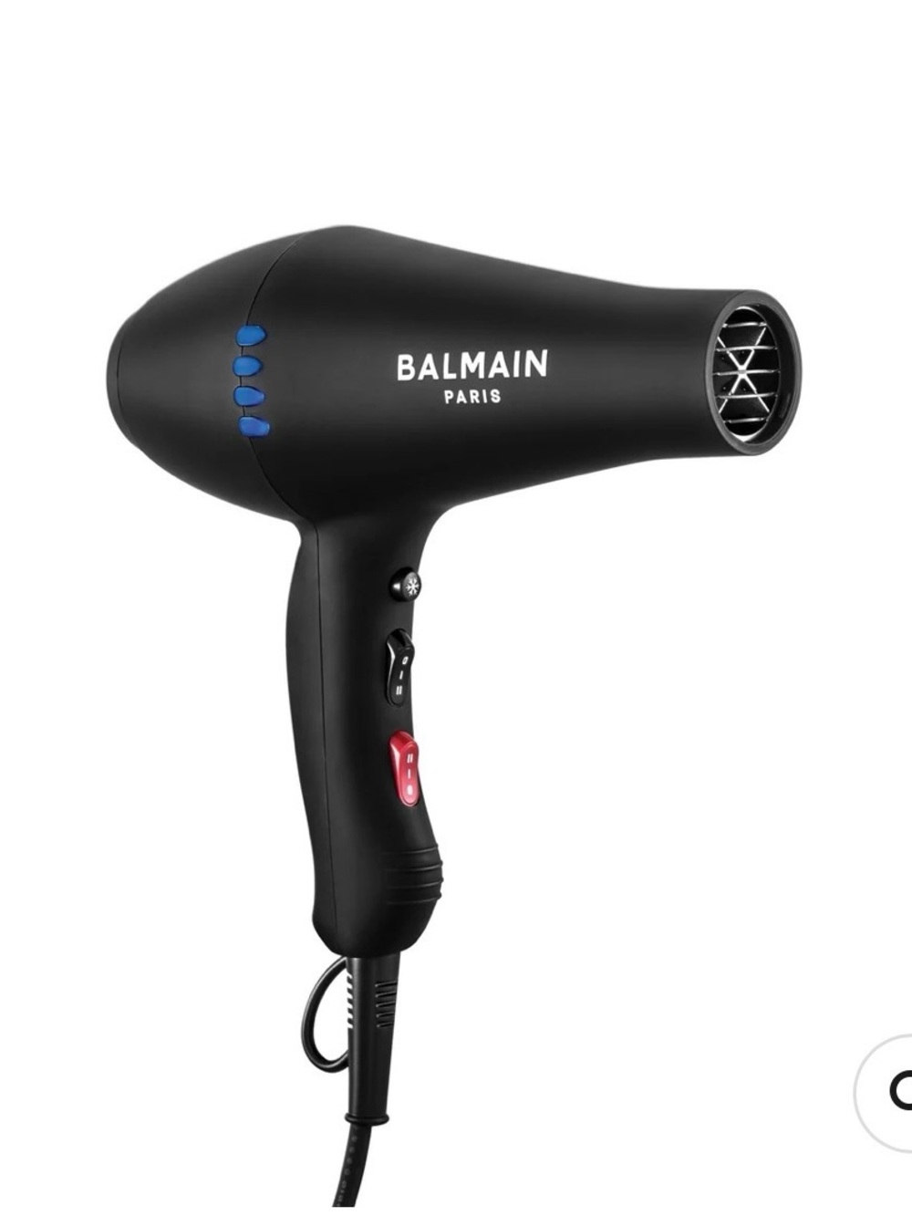 Balmain Paris Black Hair Dryer with diffuser.